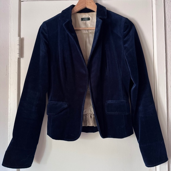 J. Crew Velvet Blazer Sz 2 - Picture 1 of 2